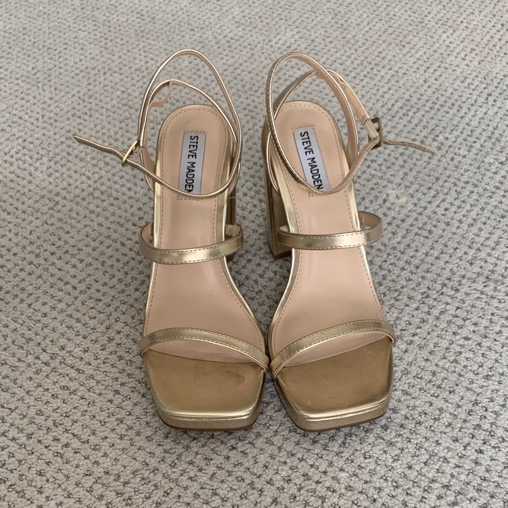 Serena Plateform Pump Steve Madden Metallic Gold Heels